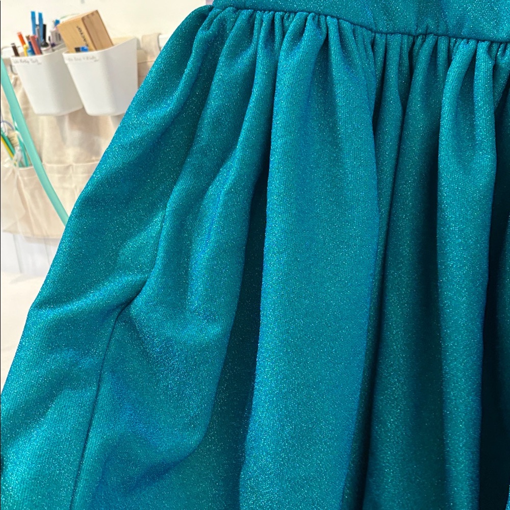 Vixen by Micheline Pitt Turquoise Lurex Jawbreaker dress - Picture 3 of 3